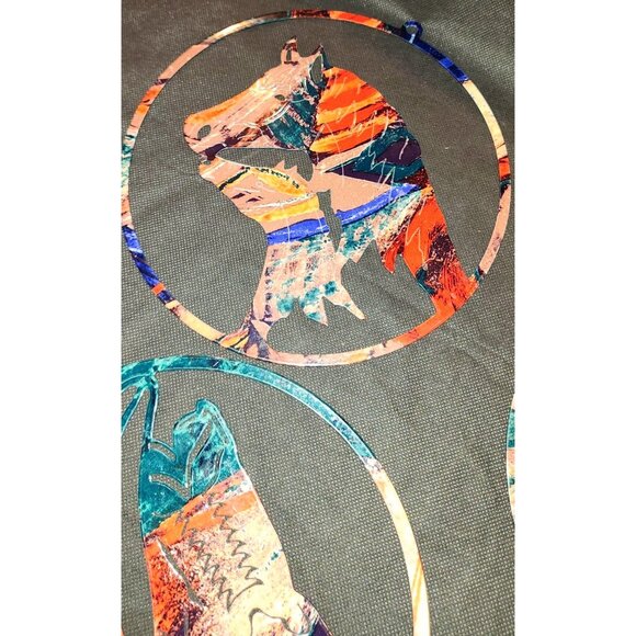 Western-Themed Metal Wall Art Set With Horse Cowboy Boot Designs NEW 8" - Picture 8 of 10